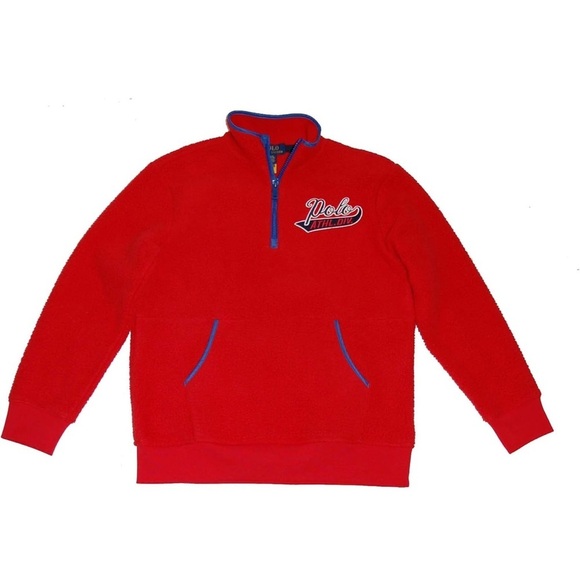 Polo Ralph Lauren Boys Sherpa Fleece Pullover Half Zip Jacket M (Medium 10-12), - Picture 1 of 16
